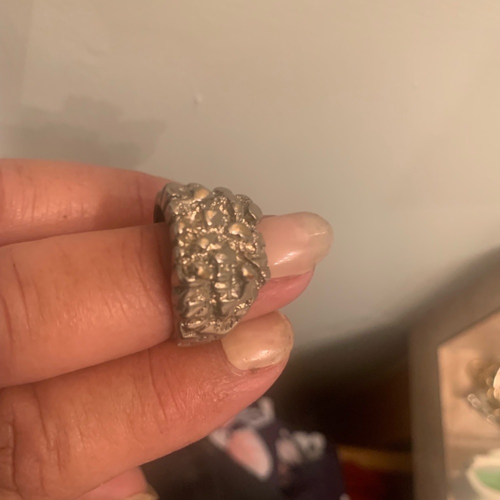 Large ‘Statement’ Ring. Silver Nugget Look - image 2